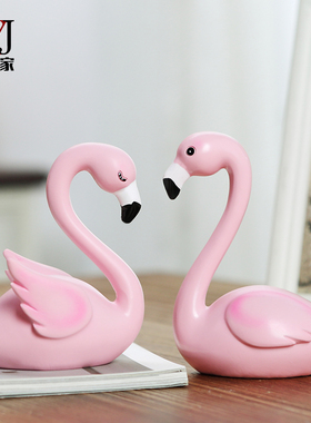 家居饰品树脂摆件创意客厅玄关酒柜火烈鸟装饰品工艺摆设结婚礼物