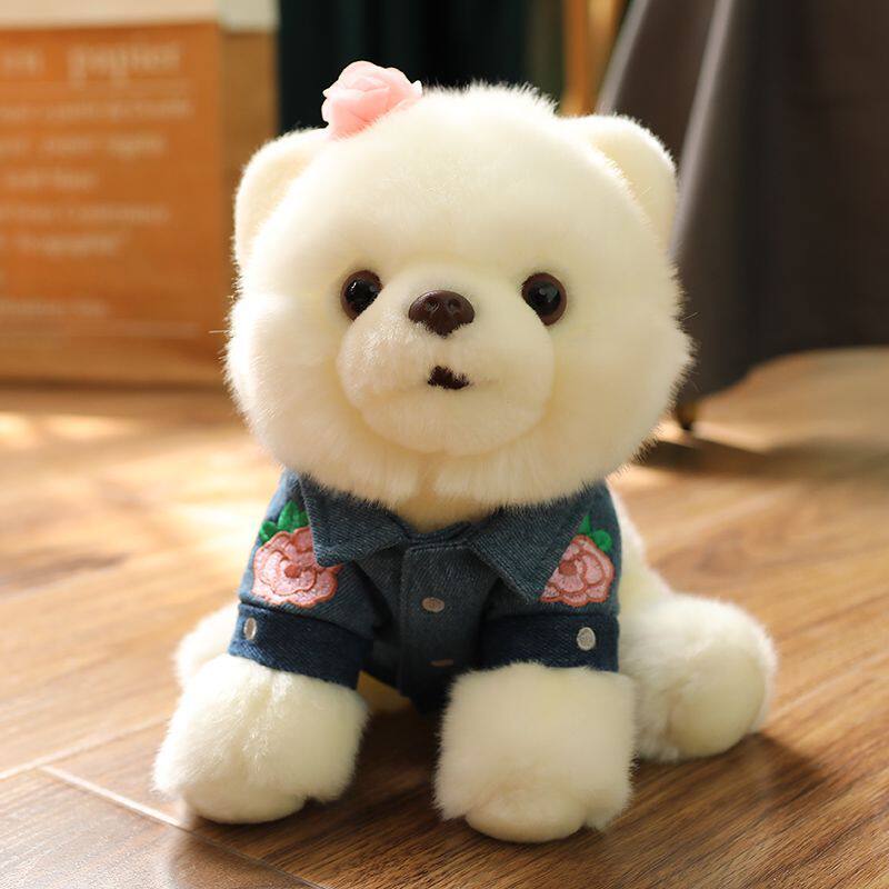 귀여운 강아지 플러시 장난감 포메라니안 인형 시뮬레이션 강아지 헝겊 인형 소녀 생일 선물 컴포트 인형