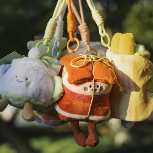 创意杭州美食东坡肉西湖醋鱼挂件Q萌毛绒玩具背包挂饰情侣礼物