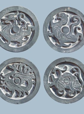 四方神兽瓦当帝都陶拓片制作古典