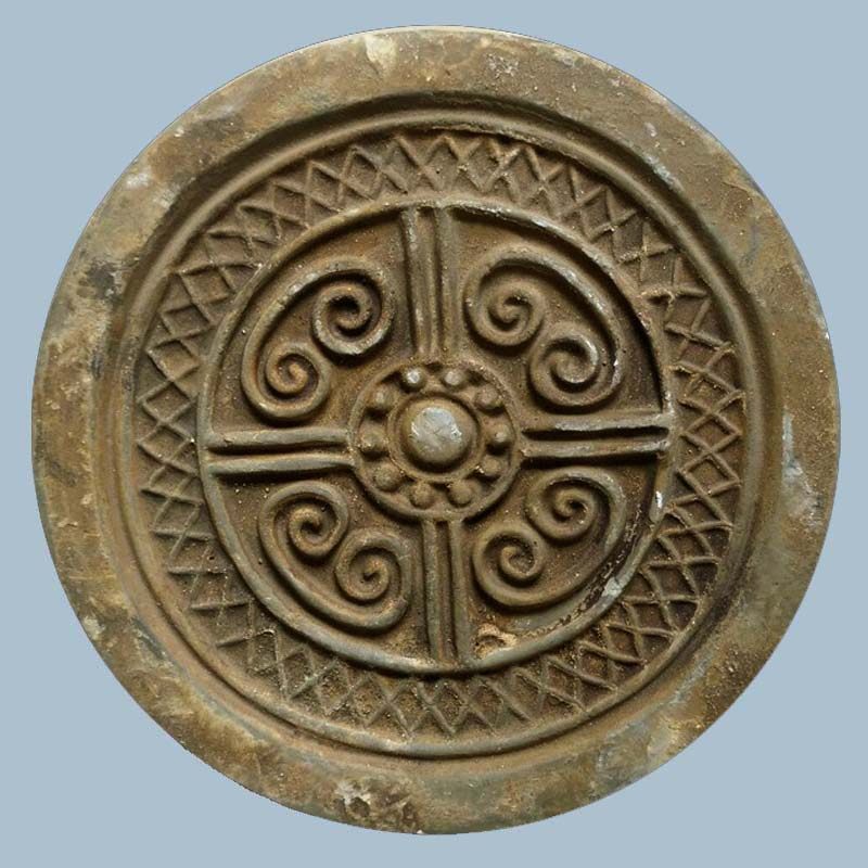 汉代云纹瓦当 圆形砖雕壁画 古典做旧 精品传拓拓片素材 古建装饰