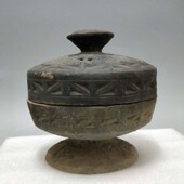 仿古陶器汉代陶豆桌面摆件做旧古玩工艺品家居装 定制 饰品新古典