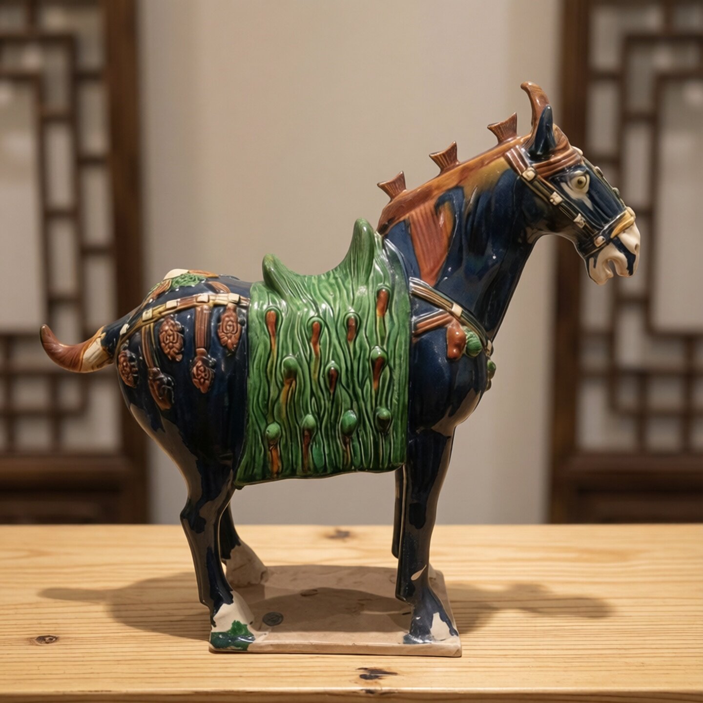 仿古陶瓷马摆件家居装饰品玄关艺术品宾馆酒店经典工艺品瓷器亚光