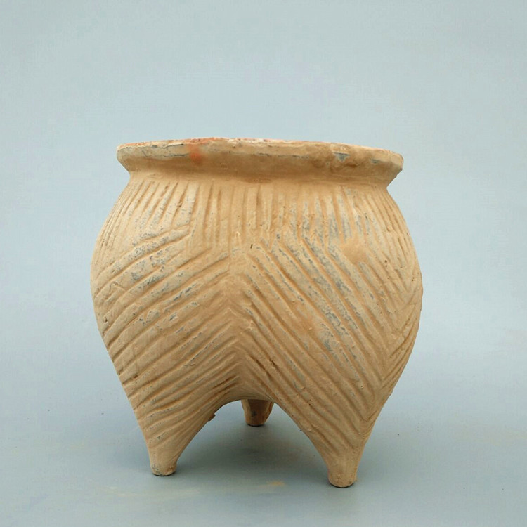 仿古陶器摆件 陶鬲 古典中式工艺品 宾馆酒店装饰摆件 新石器红陶