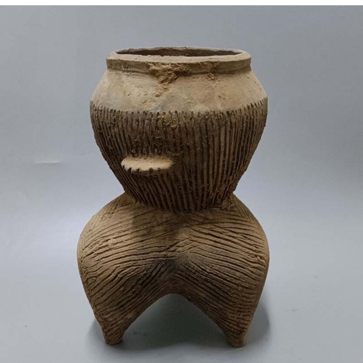 仿古陶器 二里头陶甗 古代炊具古物复制品 酒店装饰工艺品 摆件