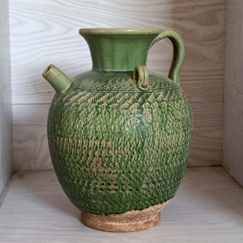 仿古瓷器摆件 汉代绿釉执壶 家居饰品 陶器新古典工艺品酒店摆设