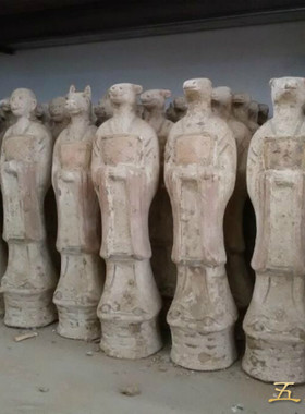 古典工艺品陶器做旧生肖兽首陶土