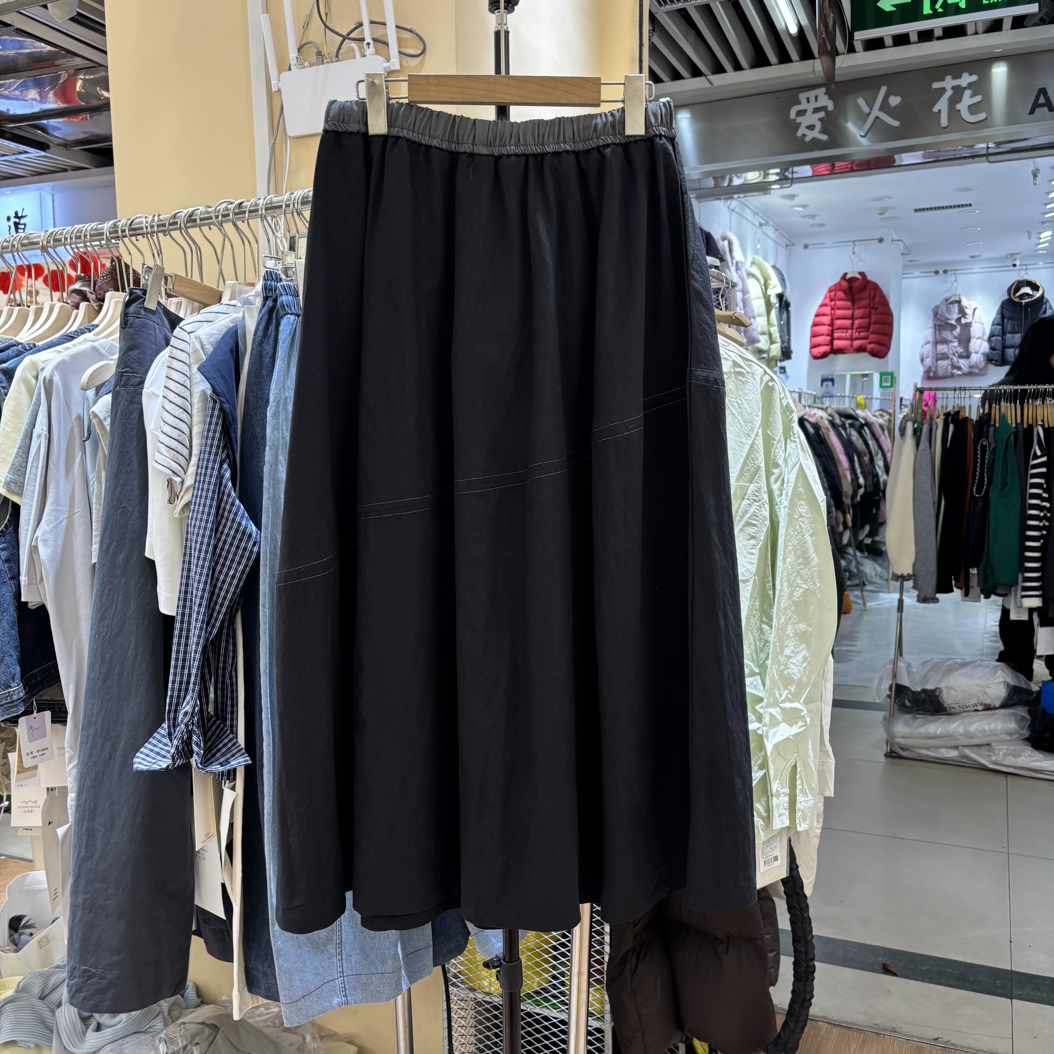 春夏法式温柔风松紧腰大摆花苞裙半身裙女中长款棉质百搭A字裙867