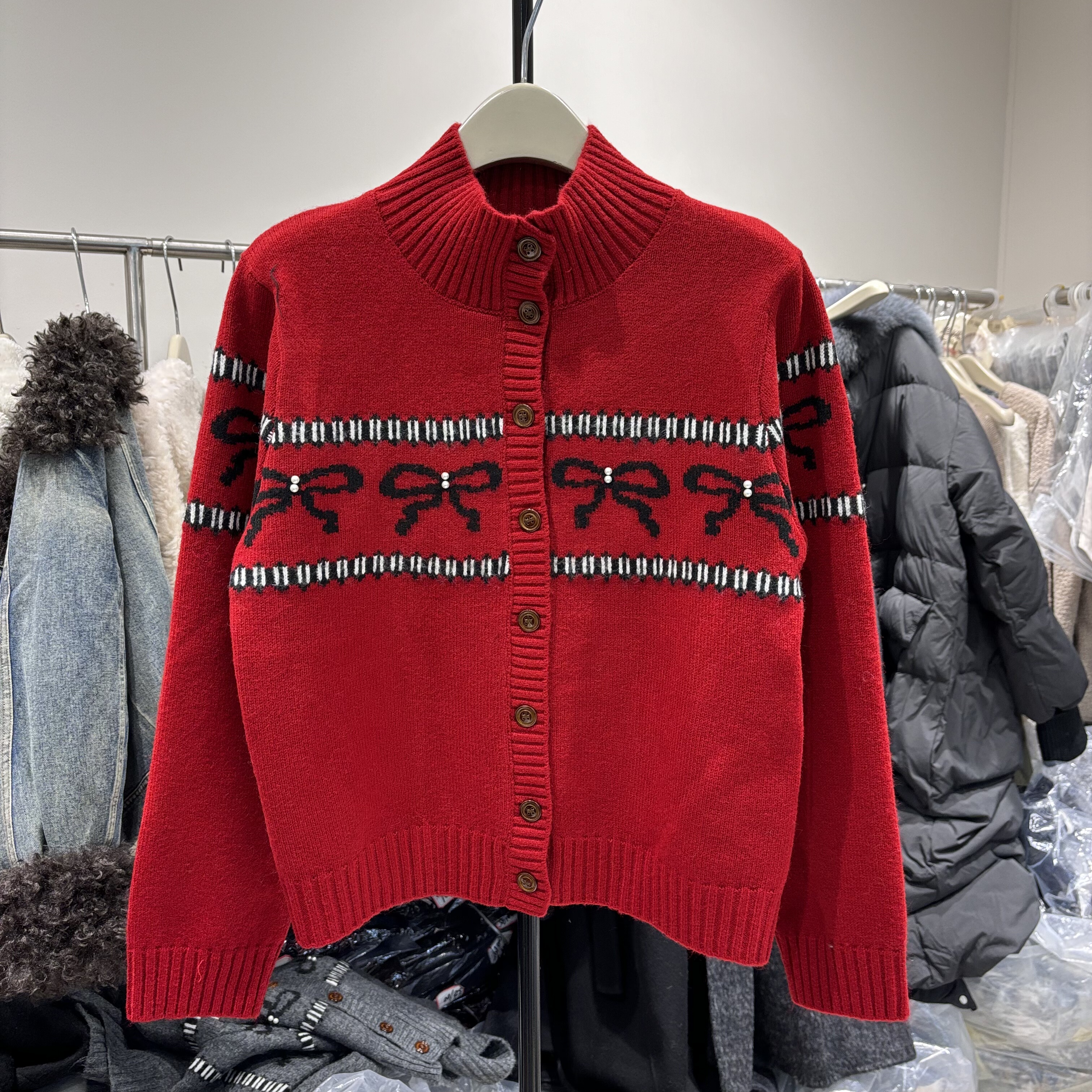 韩版宽松显瘦百搭圆领拼色针织衫女休闲毛衣上衣潮2025冬季新款