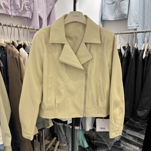 复古机车风短款翻领PU皮衣女2026春季新款黑色时尚小个子夹克上衣