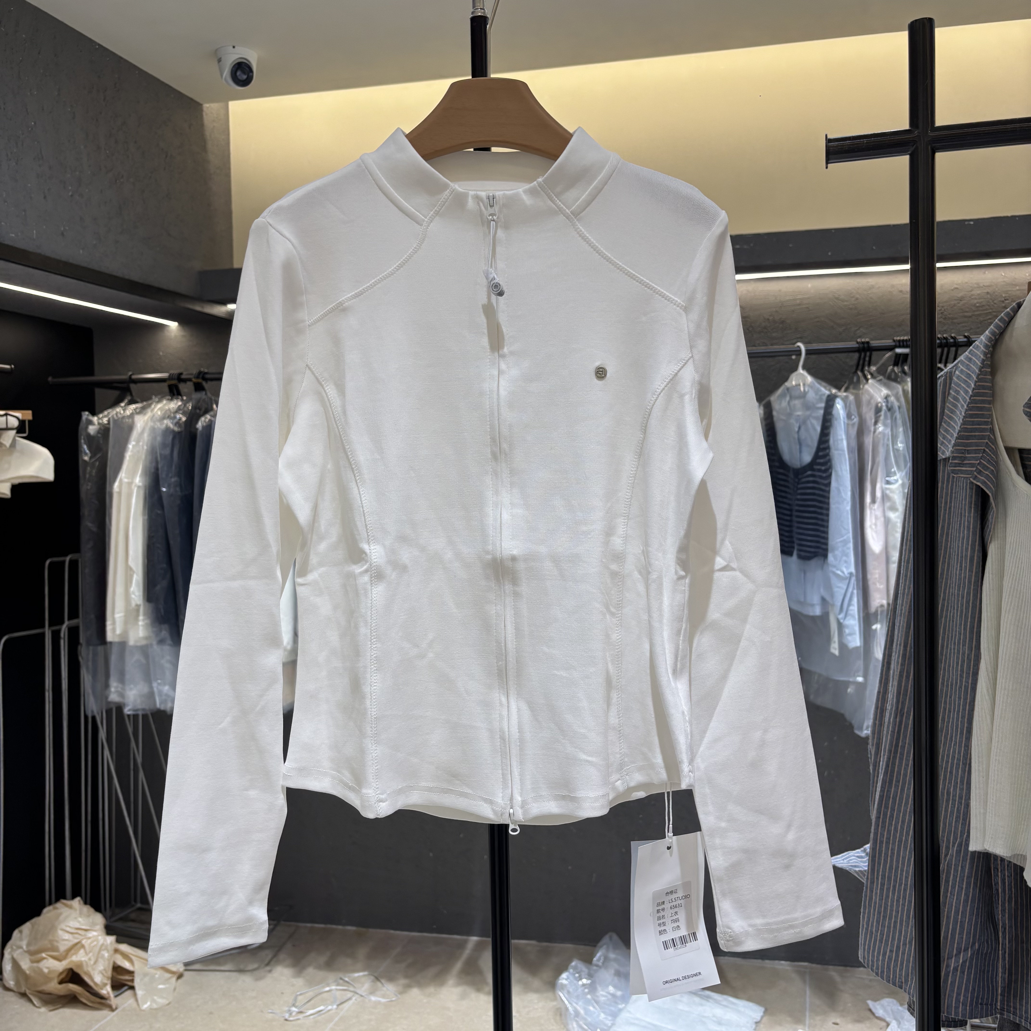 2026春季新款立领外套女双拉链卫衣开衫新款短款休闲修身上衣5631