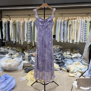 气质绝美高级感收腰裙26021 新款 法式 温柔风别致花朵连衣裙女夏季