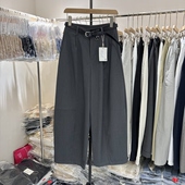 26030 高腰百搭宽松显瘦阔腿休闲裤 欧洲站黑色弯刀裤 女2026春新款