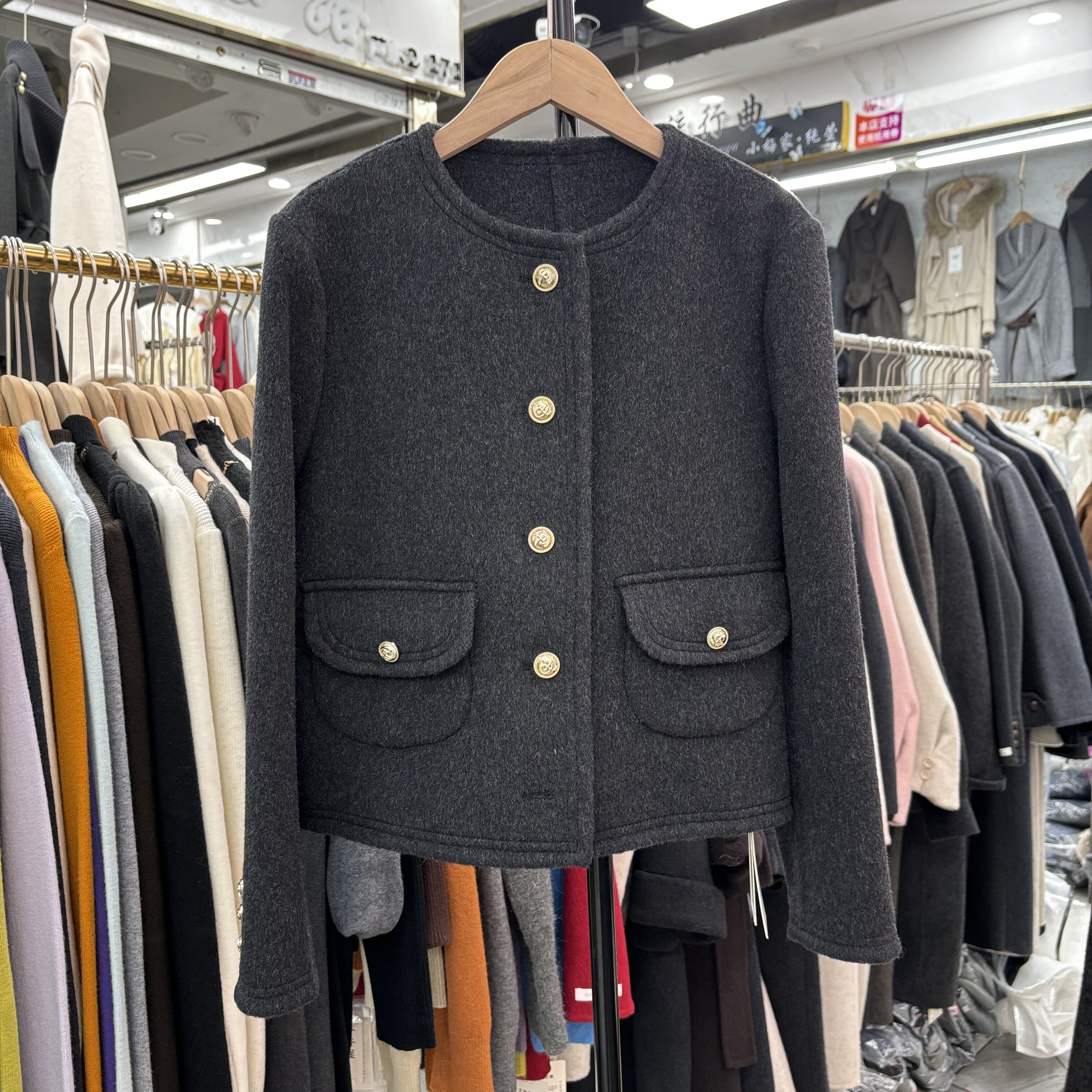 小香风双面羊绒大衣女2025秋冬款洋气小个子短款百搭羊毛呢子外套