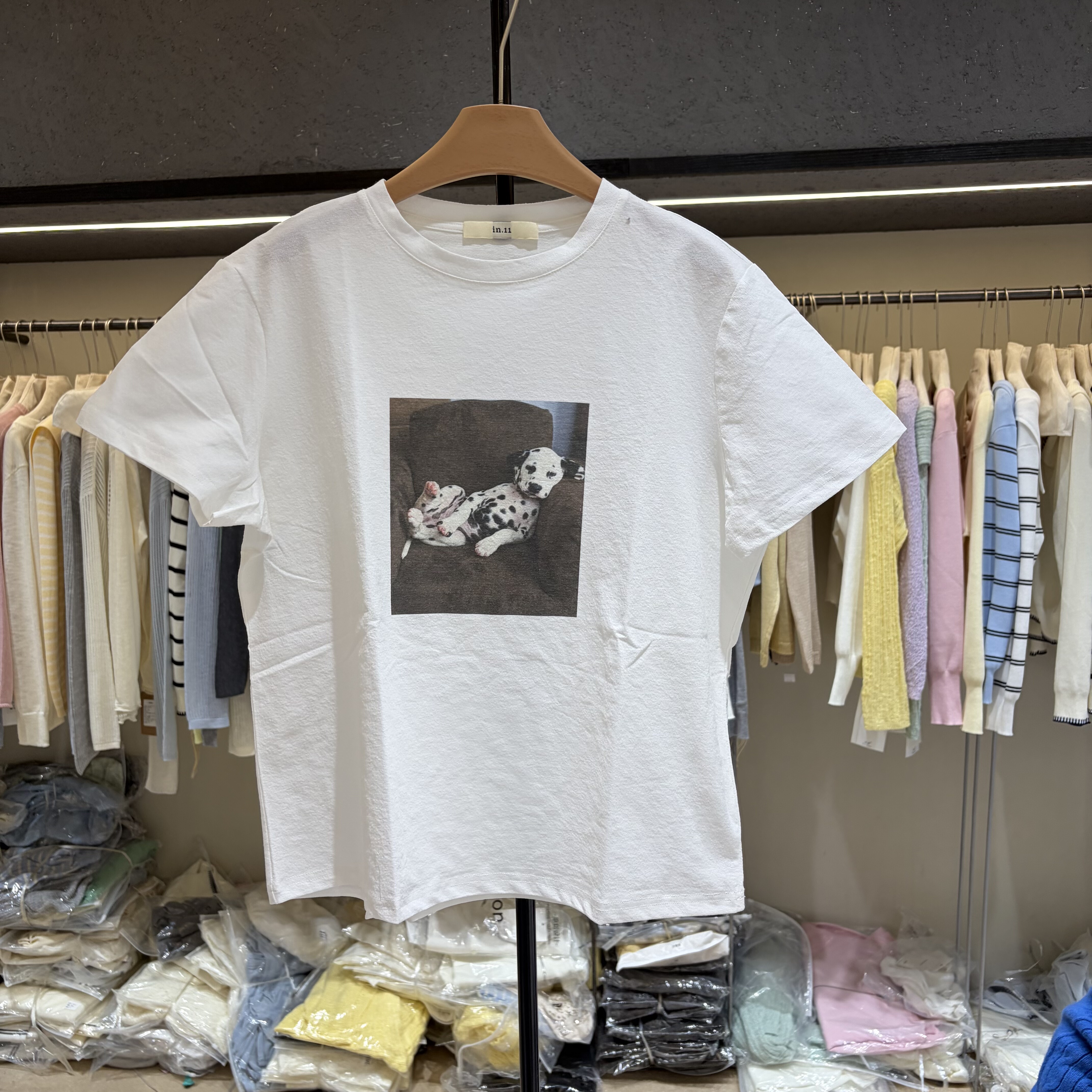 欧洲站2026早春新款欧货女装圆领长袖卡通图印花短袖T恤上衣26631