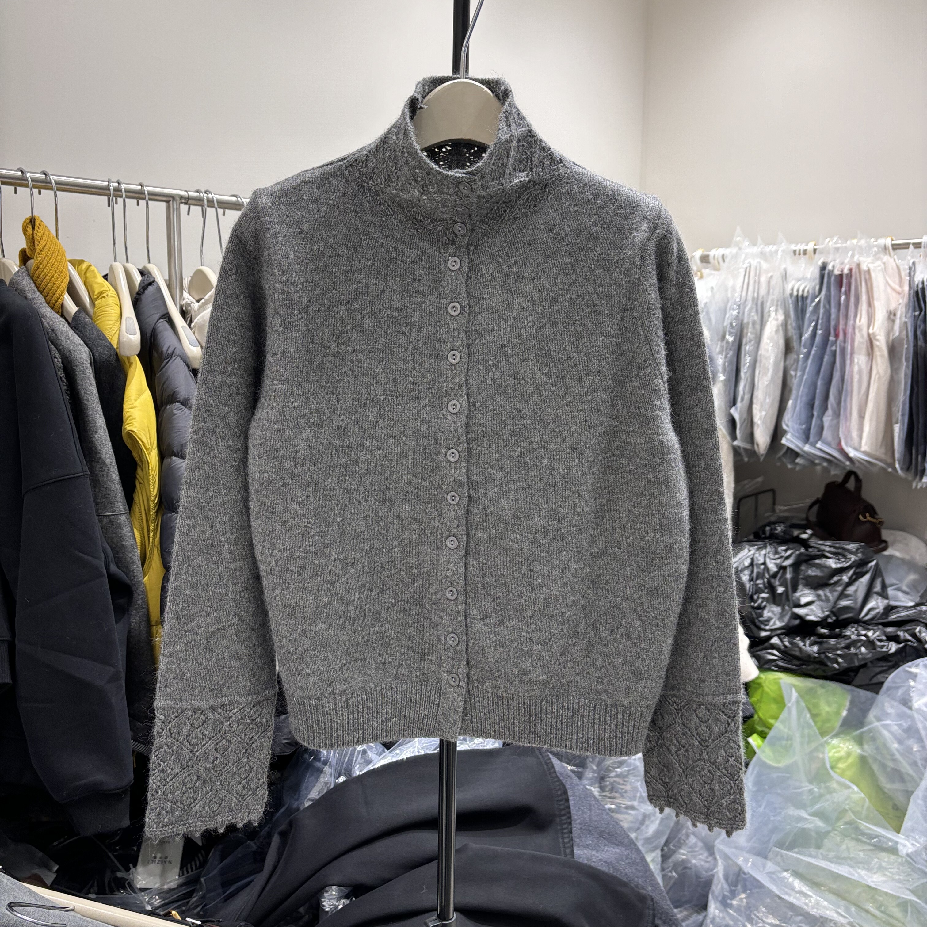 2025秋冬季新款韩版宽松显瘦百搭高领长袖针织开衫女毛衣外套上衣