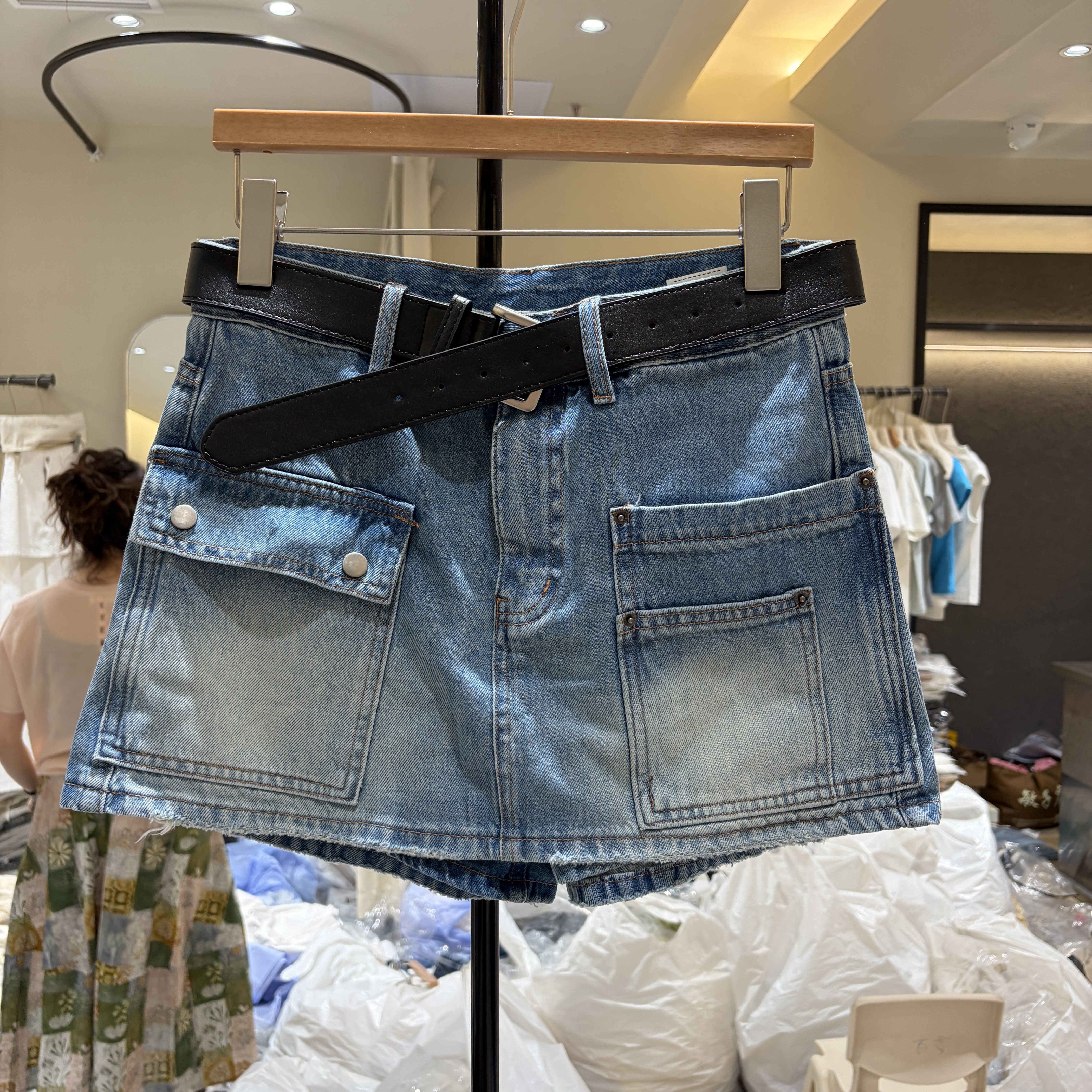 2026夏季新款韩版时尚百搭高腰显瘦牛仔半身裙女短款A字裙潮8718