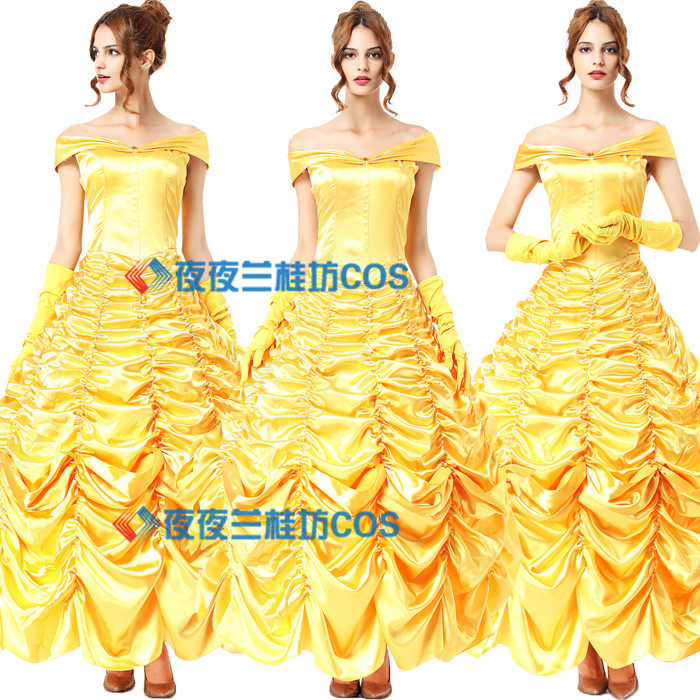万圣节服装灰姑娘化装舞会表演晚礼服演出服迪士尼成人白雪公主裙