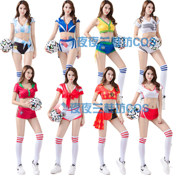 2022世界杯足球宝贝服装女套装性感成人啦啦队衣夜场酒吧ds演出服