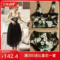 Thiết kế Hàn Quốc nhỏ hoa tươi retro eo cao nhỏ nhỏ bơi xuân tươi bơi bikini áo tắm nữ - Bikinis áo tắm 1 mảnh