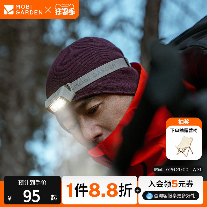 牧高笛零度头灯H1强光超亮充电户外徒步登山钓鱼头戴式充电灯