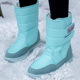 2024冬季 旅游雪地靴女平底防滑保暖靴加厚防水中筒短靴东北棉鞋 子