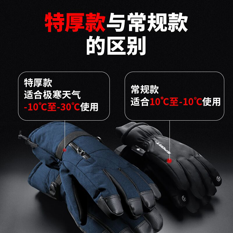 战术鸟3M棉保暖手套加绒东北防寒