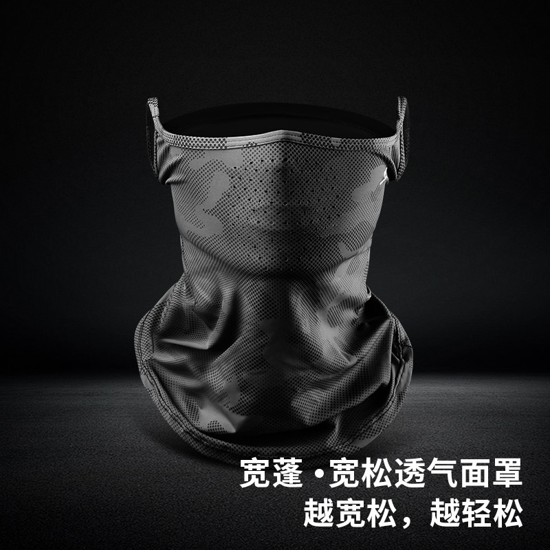 战术鸟宽蓬丨宽松防晒面罩夏季男士冰丝挂耳骑行头套外卖骑手面巾