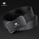 自动扣皮带不露尾帆布腰带尼龙皮带男商务正装 战术鸟内扣 内穿式