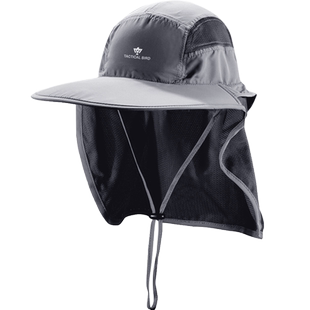 战术鸟护脖防晒帽子钓鱼专用遮阳帽垂钓渔夫帽户外防紫外线太阳帽
