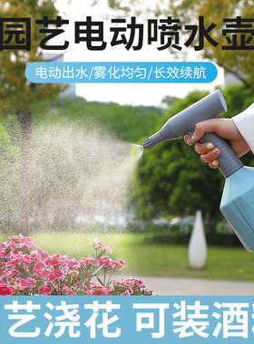 跨境热销手持电动喷壶家用园艺浇花浇水神器自动喷水壶消毒喷雾器