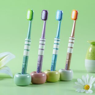厂家直销一刷优品成人软毛家用牙刷套装情侣软毛牙刷4支装