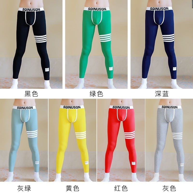 秋裤男士纯棉薄款打底裤青年潮流衬裤秋冬保暖棉裤紧身防寒线裤男