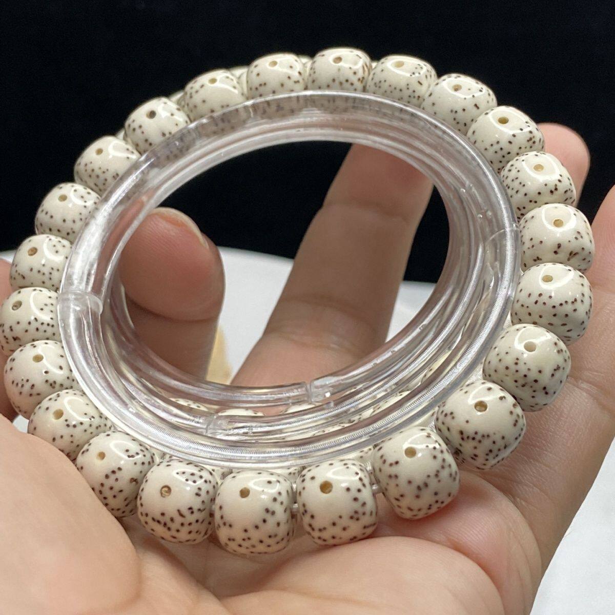 海南星月菩提子手串单圈手链男女新月高密顺白正月文玩佛珠绕指柔