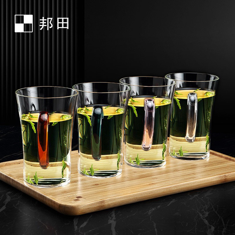 邦田玻璃杯家用杯子轻奢水具套装隔热泡茶杯绿茶杯待客茶杯4祇装