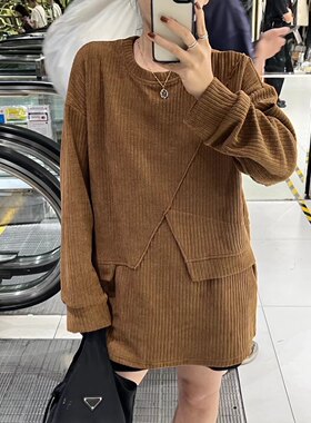 宽松通勤开叉卫衣上衣