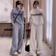 大码 休闲两件套300斤 女春秋胖MM宽松阔腿裤 时尚 高级卫衣运动套装