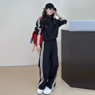 胖MM大码超火高级感穿搭秋季女装一整套卫衣运动套装休闲裤两件套