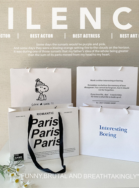 包邮高级购物袋ins小号手提纸袋定制白色服装店袋子礼品礼物包装