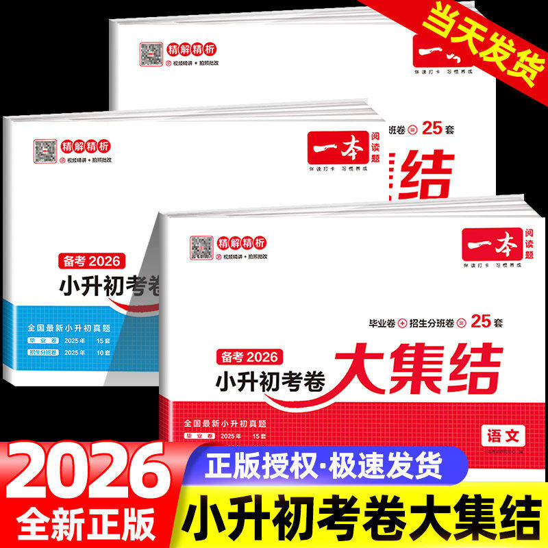 2026一本小升初考卷大集结语文数学英语小学毕业升学考卷大集结小升初总复习分类卷真题试卷小学毕业升学考试模拟卷六年级升学试卷