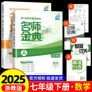 测试辅导题练习真题总复习资料必刷题 2025版 BFB初中课时优化名师金典七年级下册数学浙教版 A本 B本初一同步练习册作业本课时单元