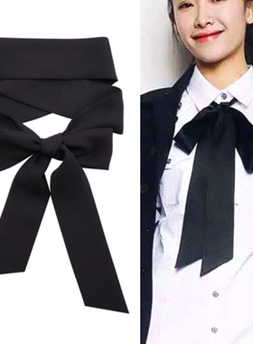 进口哑光雪纺丝带商务细长小长条丝巾发带纯色围巾好搭配可定制