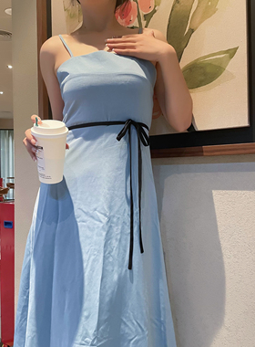 黑色优质雪纺细长腰带裙子装饰系带百搭女飘带搭衬衣蝴蝶结可定制