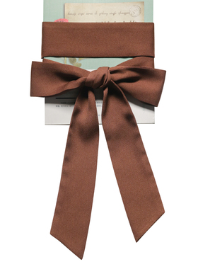 深咖啡色飘带小长条哑光雪纺丝巾围巾腰带领巾欧美飘带纯色夏季