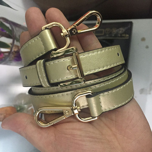 古驰金色斜跨真皮单肩带