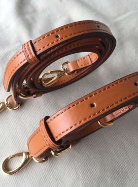 土黄色平纹纳帕纹MK蔻驰适用斜挎包带平细纹巧克力棕色长肩带配件