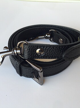 适用小MK蔻驰包包黑色荔枝纹单肩带替换斜挎包带配件枪匙扣1.8宽