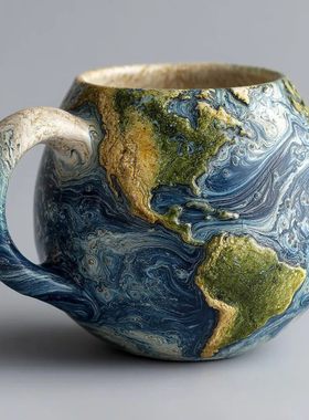 跨境Planetary Mug Collection - Cosmic Ceramic Cups行星马克杯