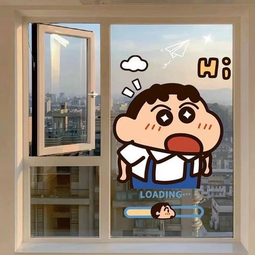 卡通蜡笔小新浴室玻璃门