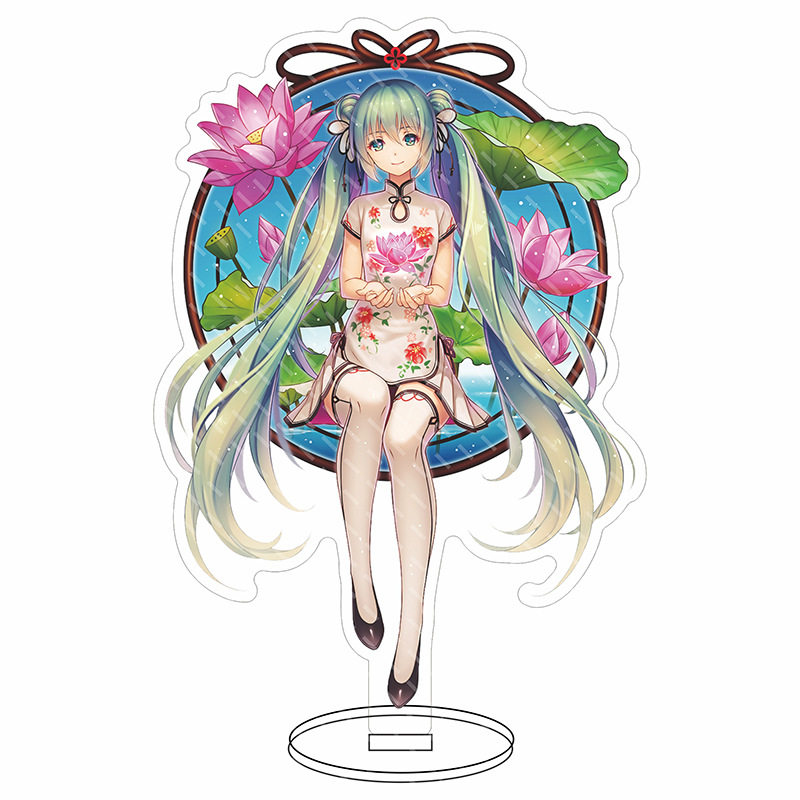 初音未来大立牌初音洛天依双面立绘摆件亚克力动漫样品展示